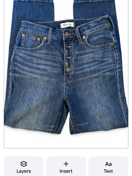 Madewell Denim - Madewell the perfect vintage Button-Fly Jeans in Dark Blue Wash